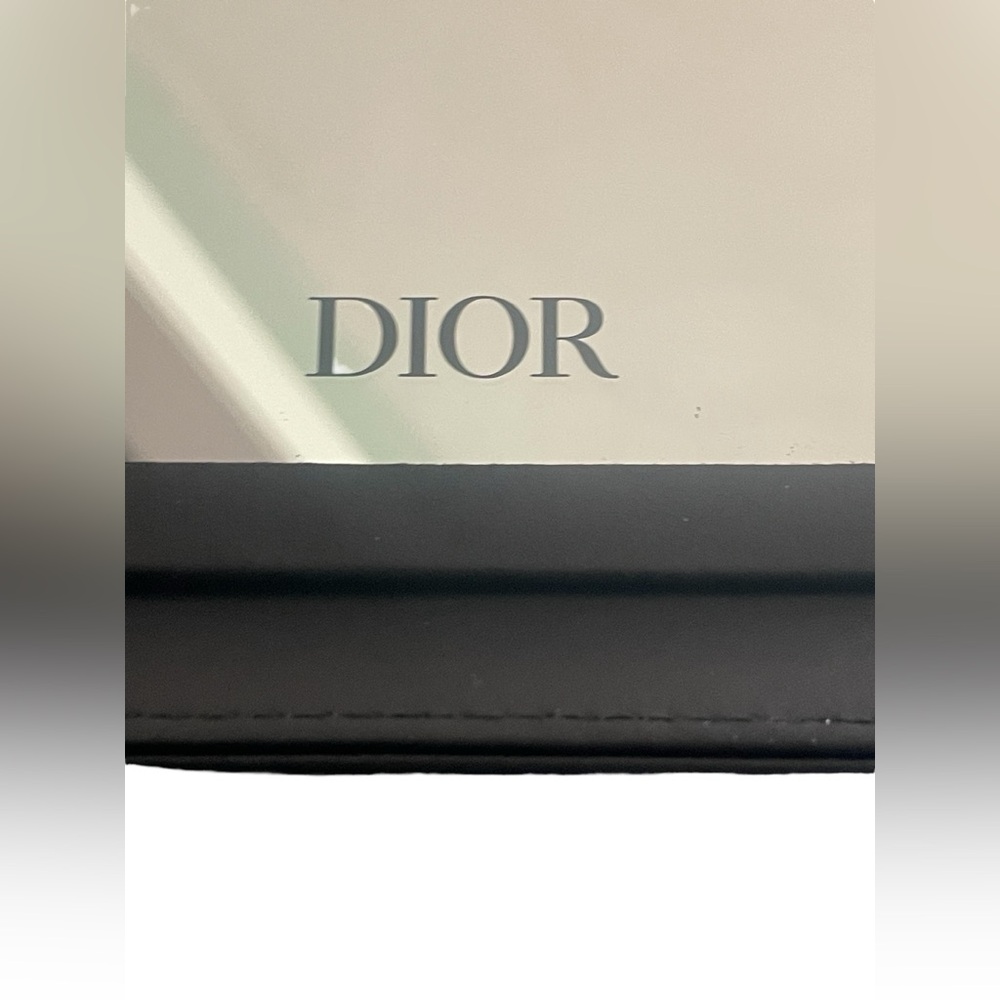 NEW w/Box Dior VIP Black Vegan Leather 7” x 5” Vanity Mirror. For Home or Travel - Picture 6 of 8